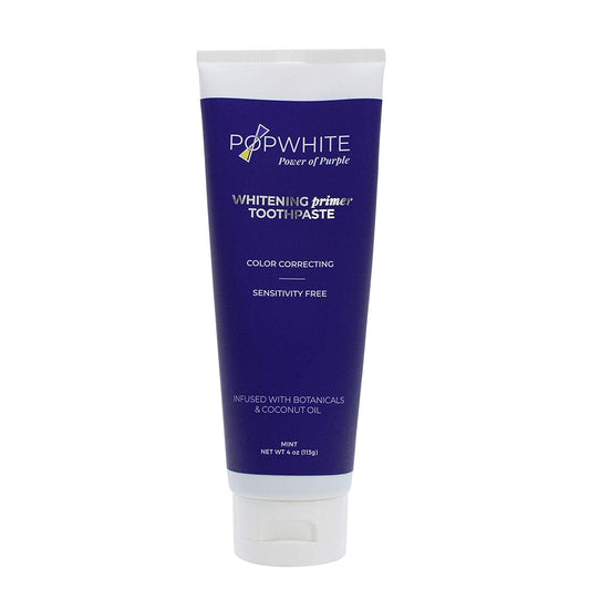 POPWHITE Purple Toothpaste for Teeth Whitening. 2 in 1 Teeth Whitener and Toothpaste. Sensitivity free. All Natural. Made in USA