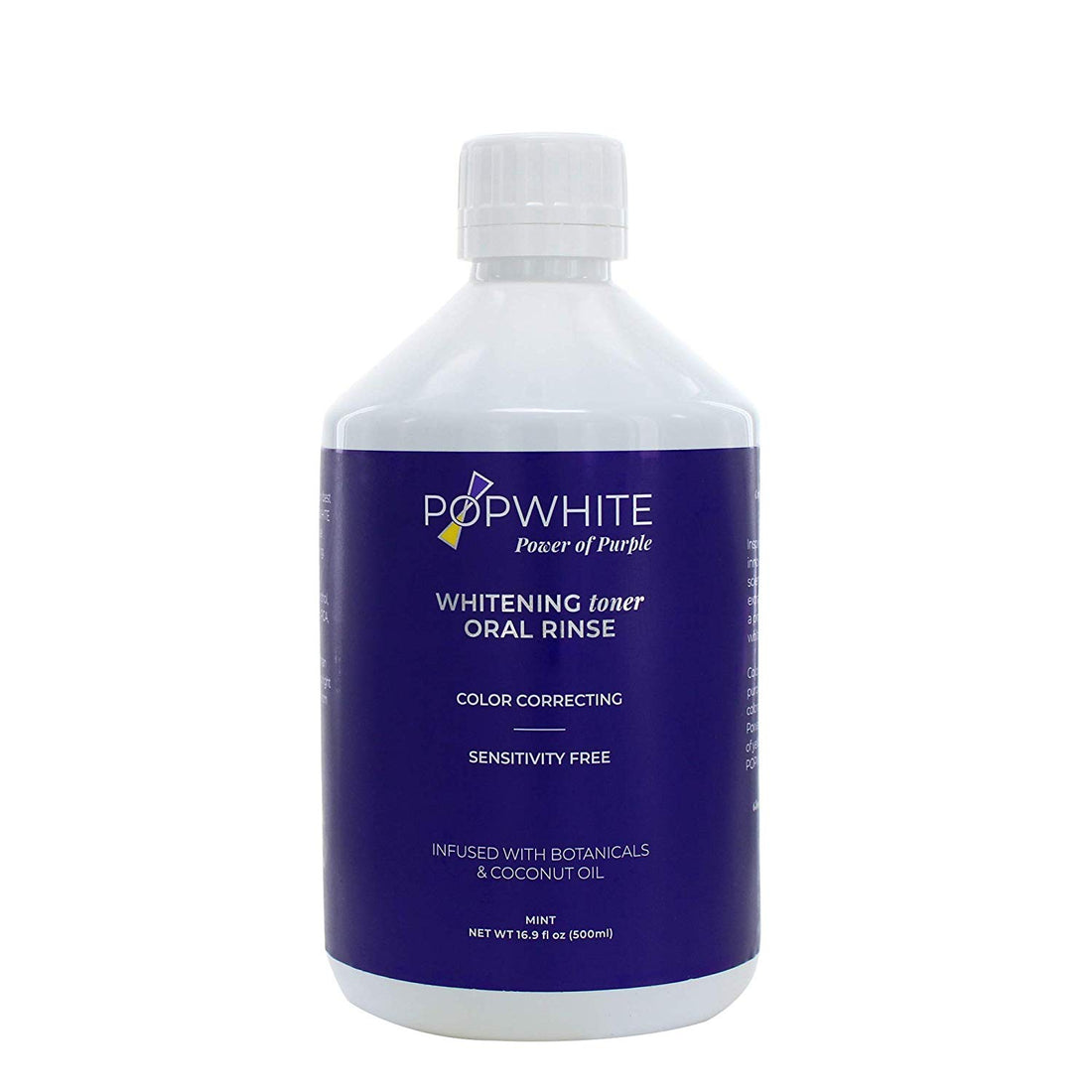 POPWHITE 2-in-1 Teeth Whitener + Oral Rinse. All Natural. No Peroxide, charcoal, fluoride, sulfate, sensitivity. PETA. Made in USA